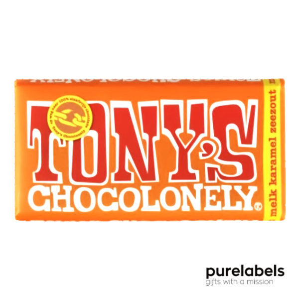 Tony's chocolonely melk karamel zeezout