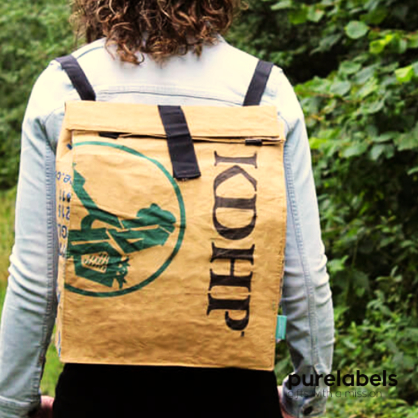 Fairtrade rugzak van gerecyclede theezakken